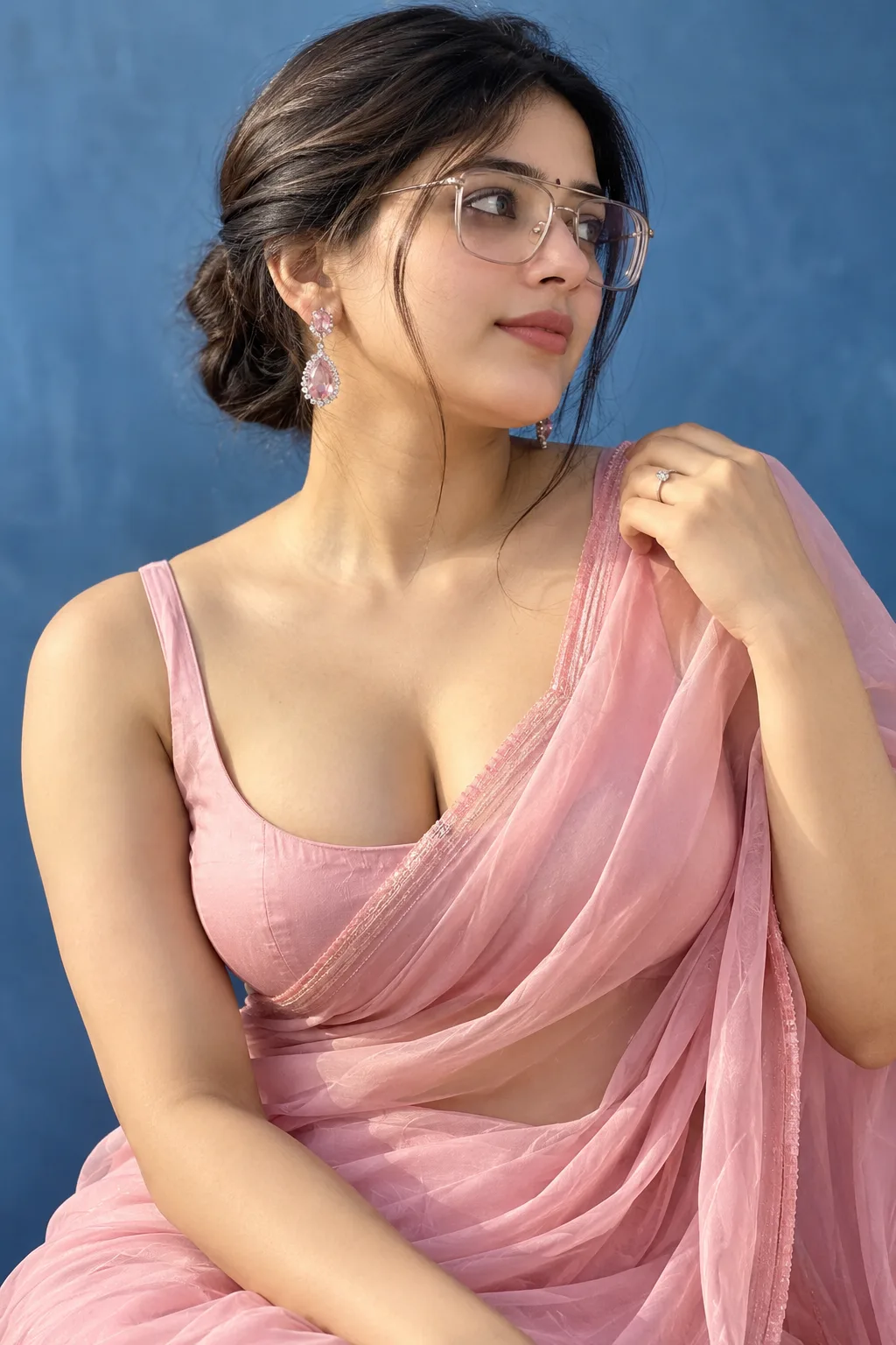 📸 Ultra-Realistic Pink Saree Portrait — Prompt