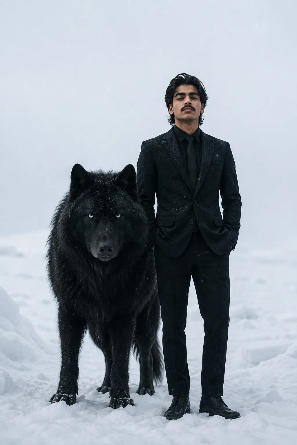 Exact Image Recreation Prompt Create a highly photorealistic cinematic winter fashion editorial photograph of a stylish young adult man
