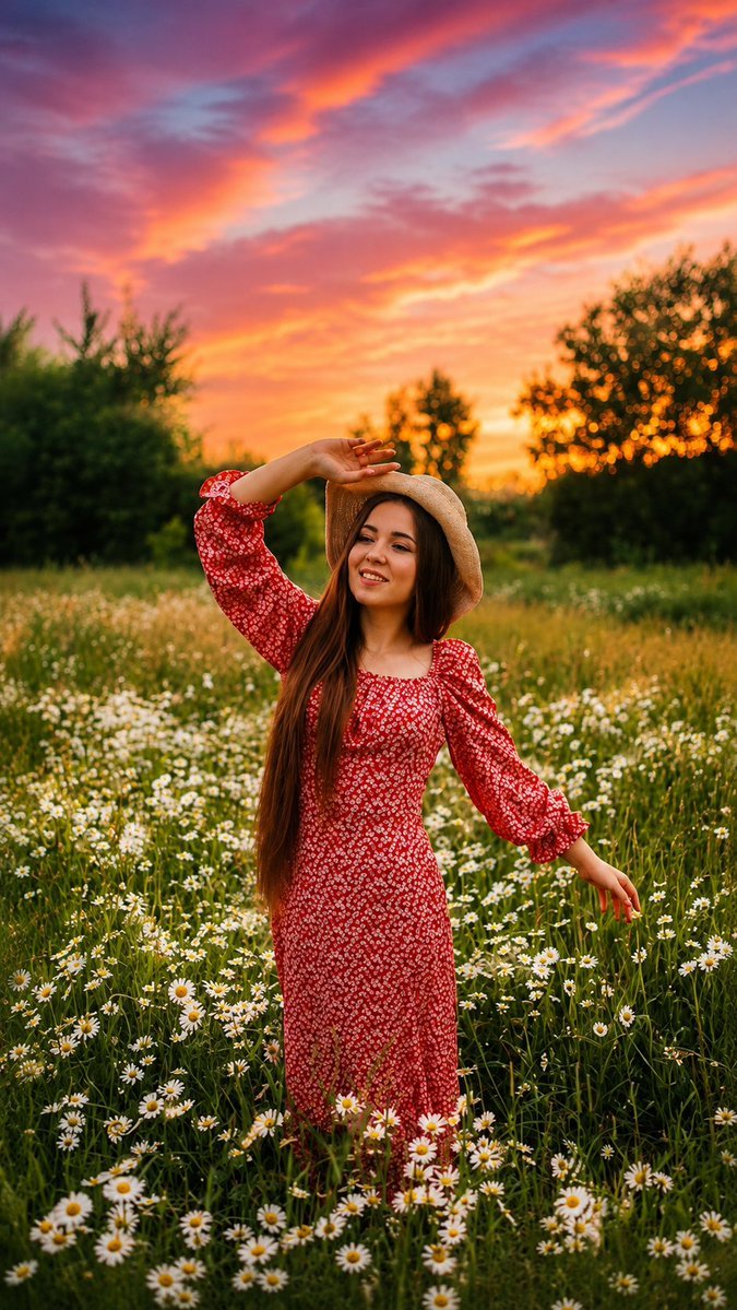 GPT IMAGE 2 on CHATGPT Prompt: Transform this low-light outdoor portrait into a breathtaking golden-hour masterpiece while preserving the
