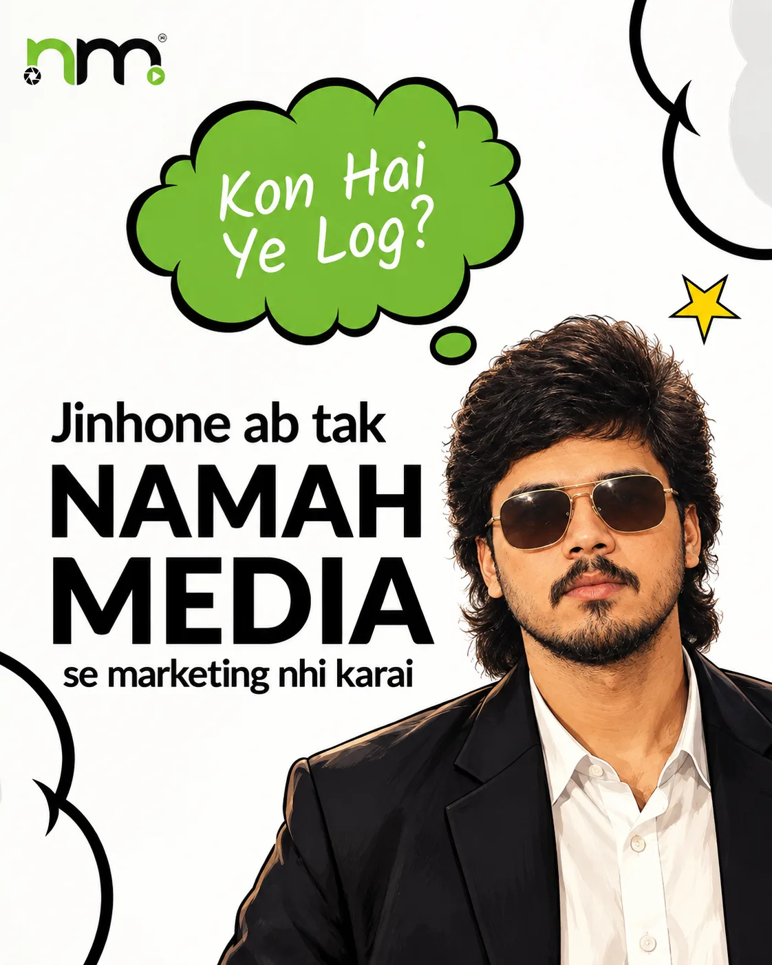 Create a clean, modern comic-style marketing poster in a vertical 4:5 format.