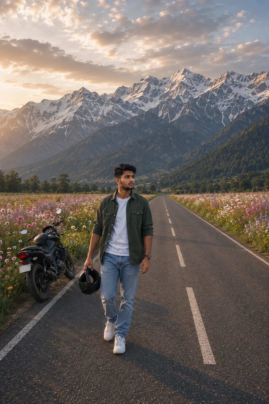 Create a highly realistic cinematic portrait of the same person from the reference photo, keeping his face, hairstyle, beard, skin tone,
