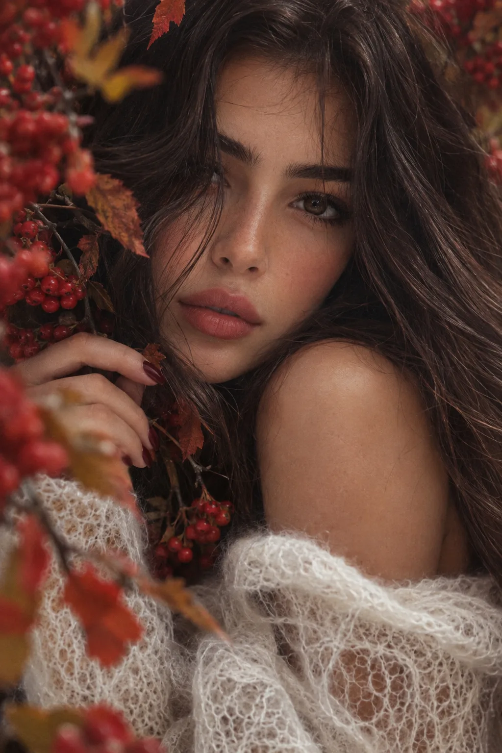 Prompt: Create a portrait without changing her facial features.