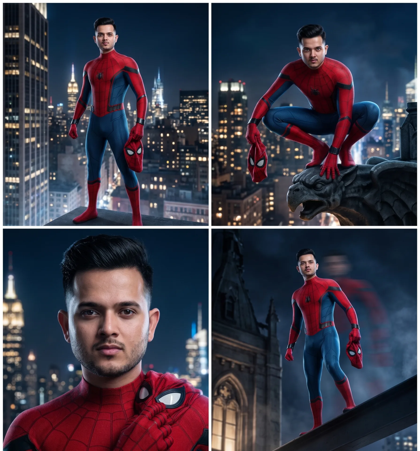 Create an ultra-realistic cinematic superhero portrait featuring the exact face and identity of the person in the uploaded reference photo,