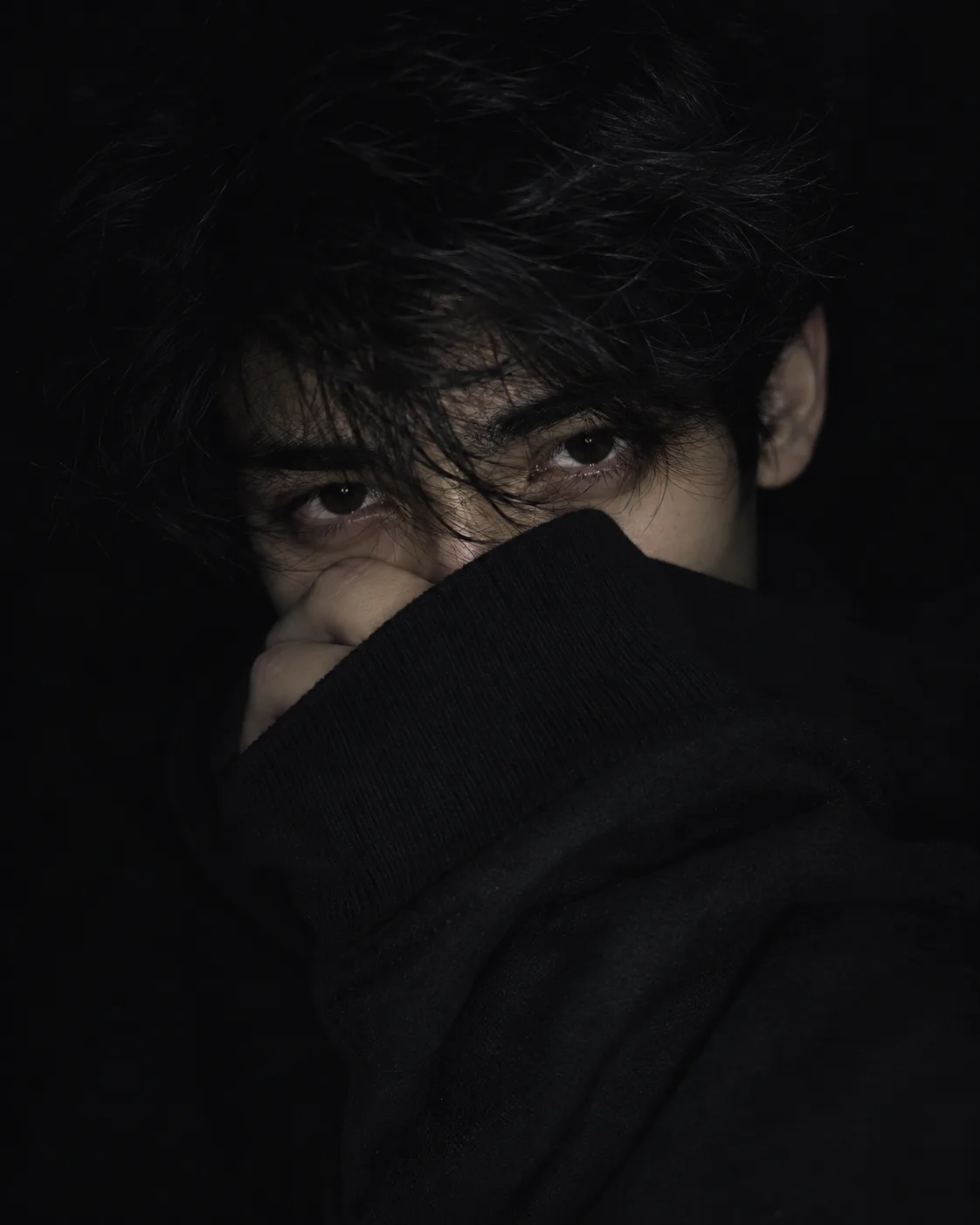 Create a young person at night.