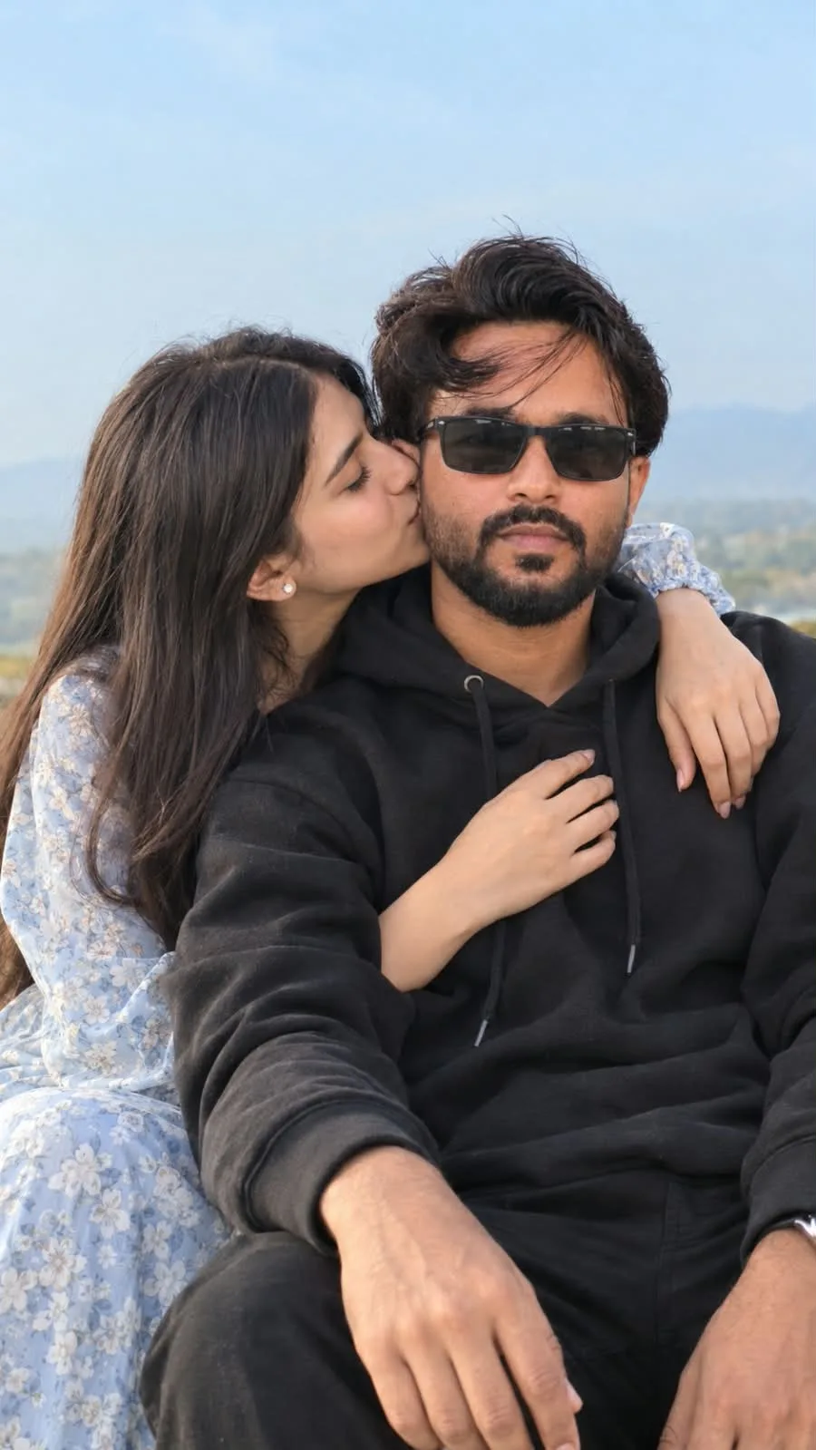Copy-Paste Prompt — Couple Portrait / Same Face Create an ultra-photorealistic, high-end cinematic vertical 9:16 couple portrait, closely