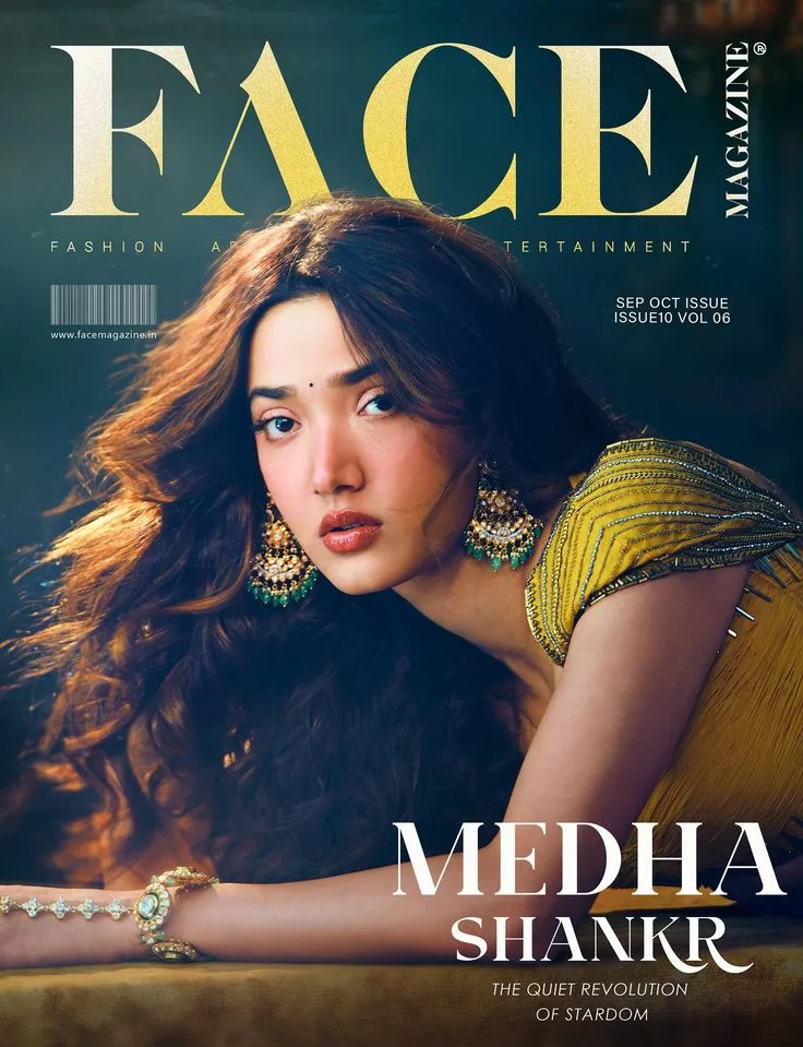 Create a photorealistic vertical 9:16 high-fashion magazine cover inspired by the uploaded reference image.