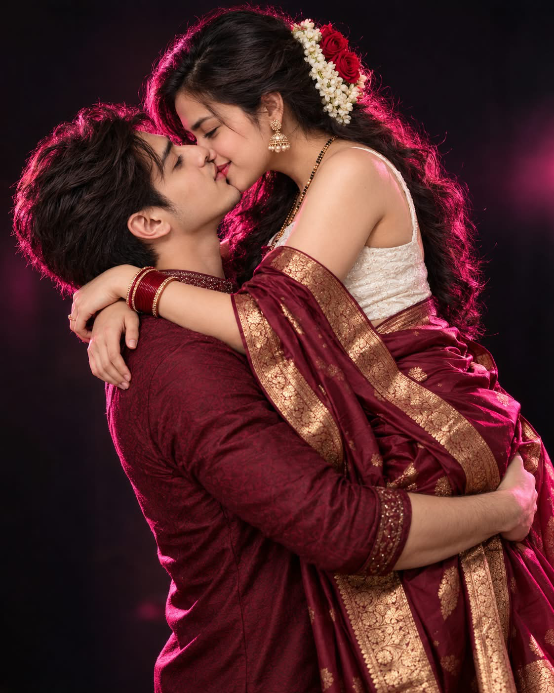 Couple kiss