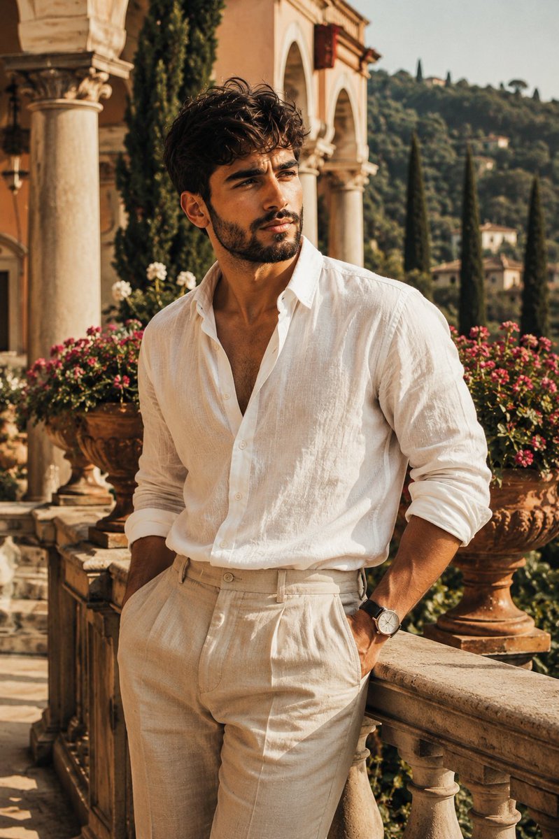 Handsome Man Italian Villa