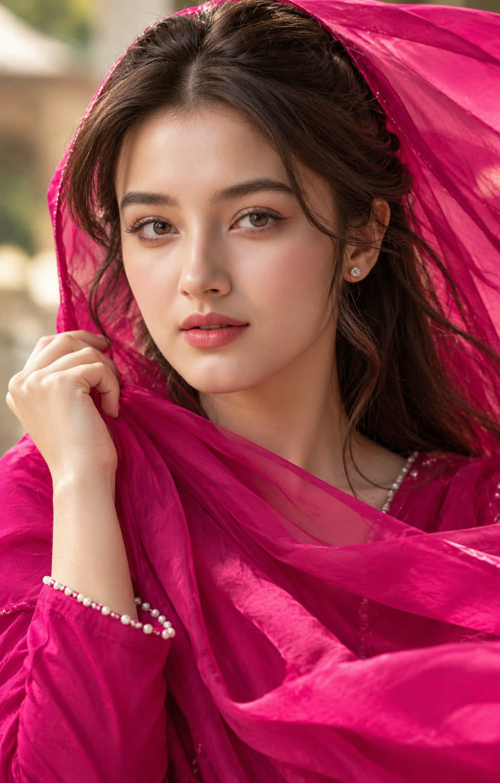 Fuchsia Veil Elegance