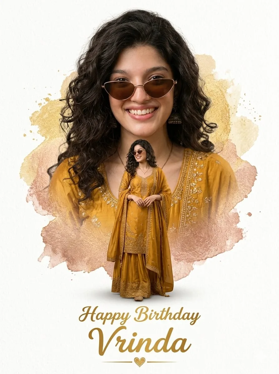 Create the same elegant birthday poster shown in the reference image.