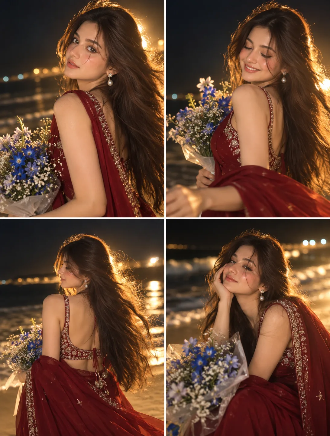 Convert the uploaded image into a portrait of a young beautiful woman with long, smooth brown hair, Some hair strands on her face.