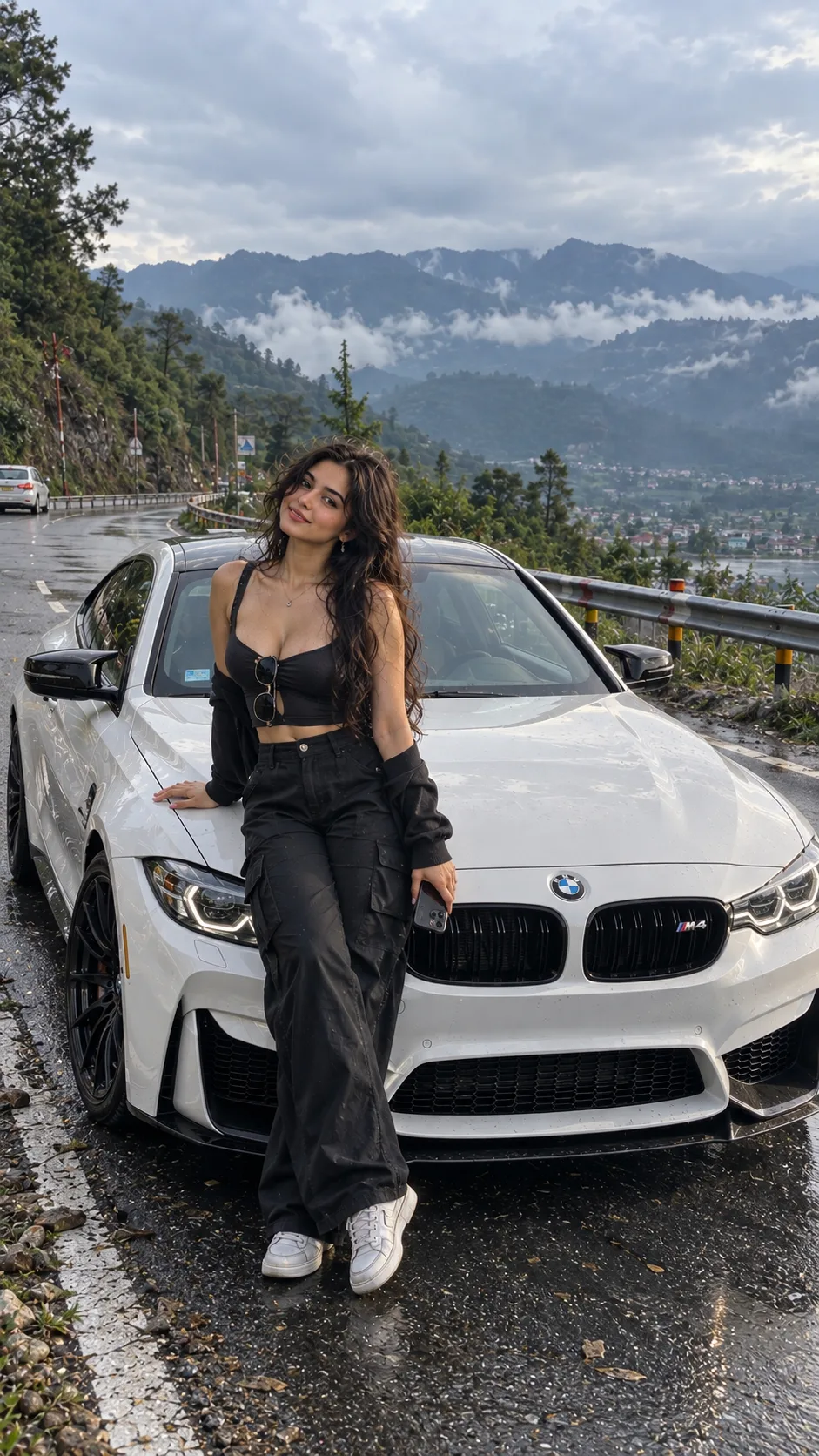 add ur FACE “Rainy Roads, Mountain Dreams” 🏔️🚘