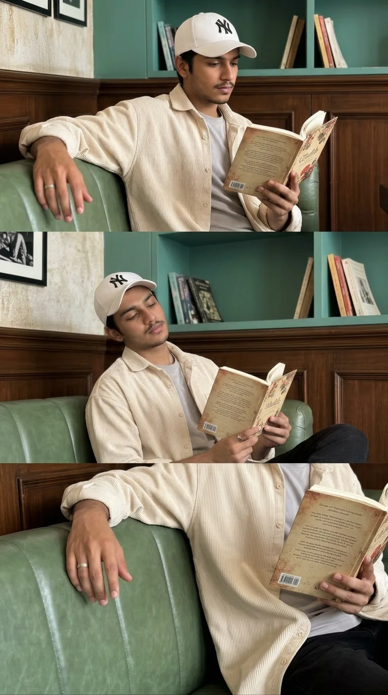 Ultra-realistic 3-frame vertical collage layout designed like a modern Instagram story grid.