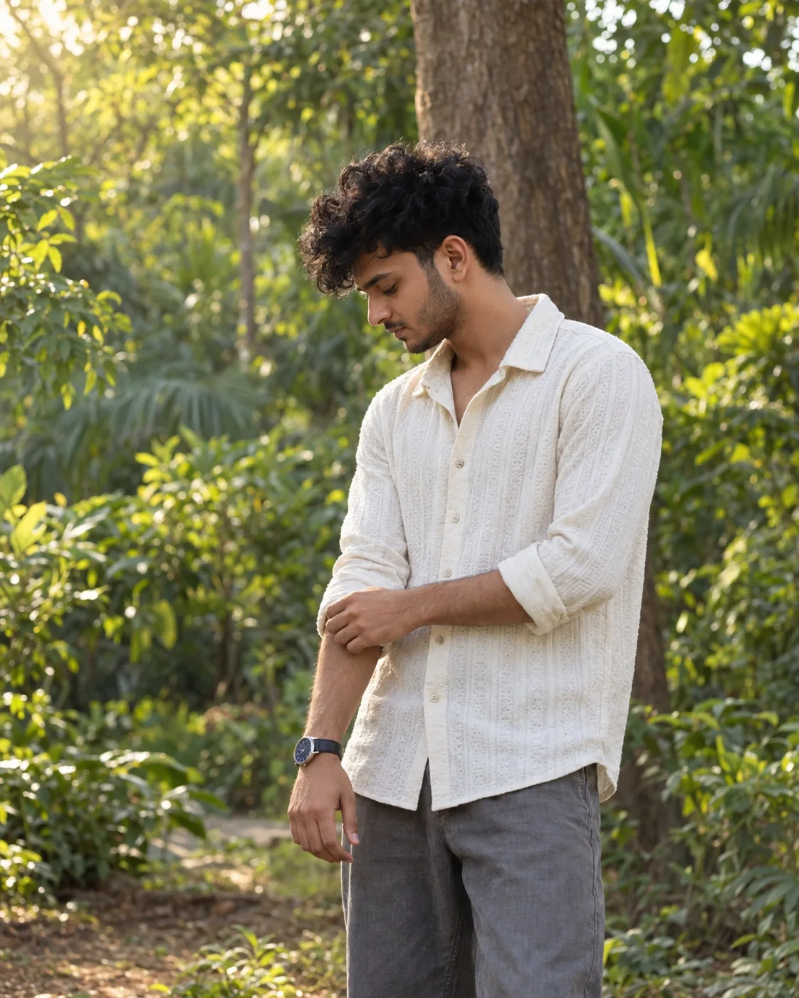 πΈ Exact Image Generation Prompt > Create an ultra-realistic full-body outdoor portrait of a young adult South Asian man standing casually