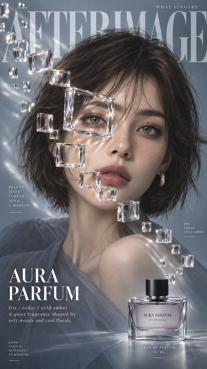 Editorial portrait with glass