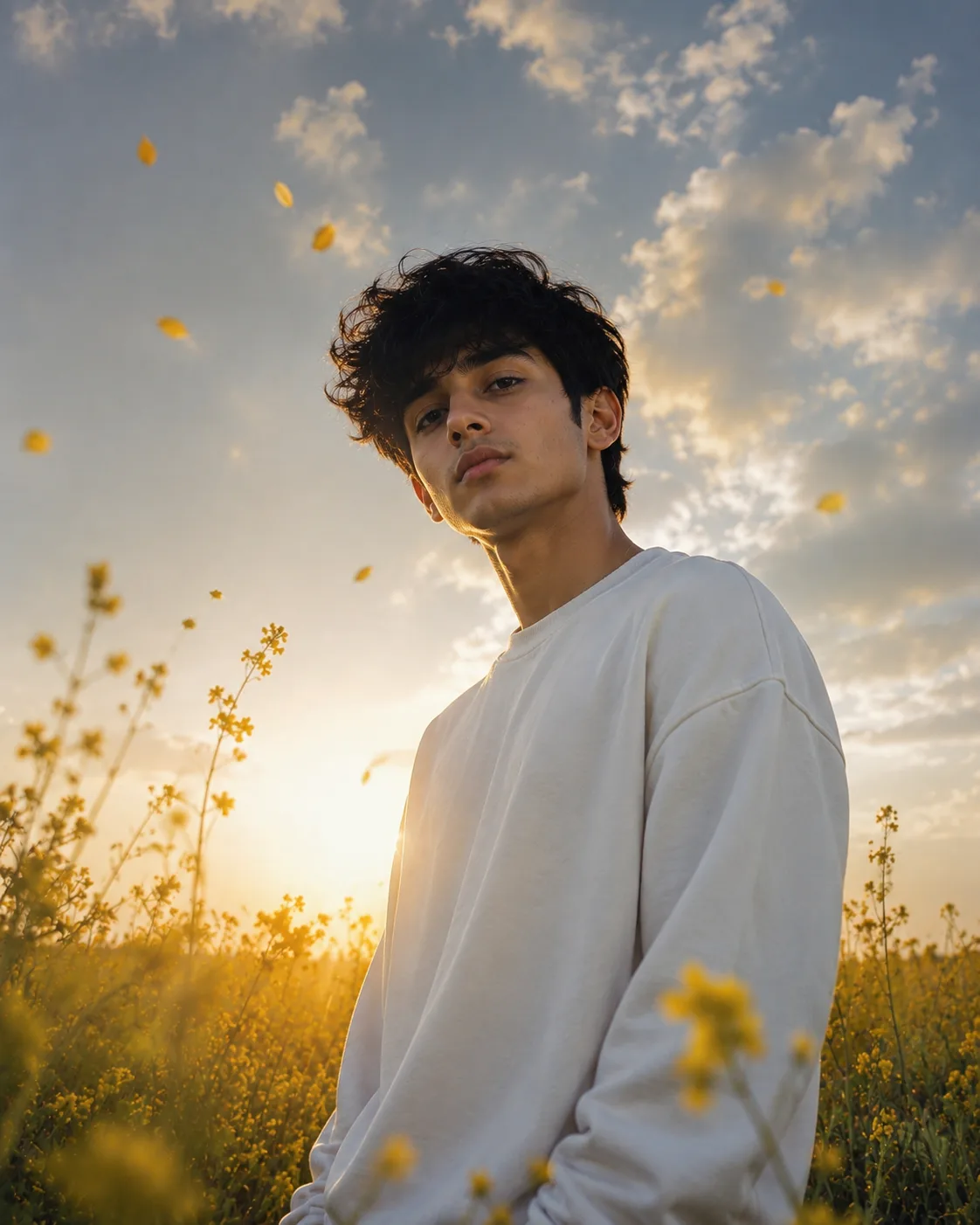 Photorealistic cinematic outdoor portrait, vertical 4:5.