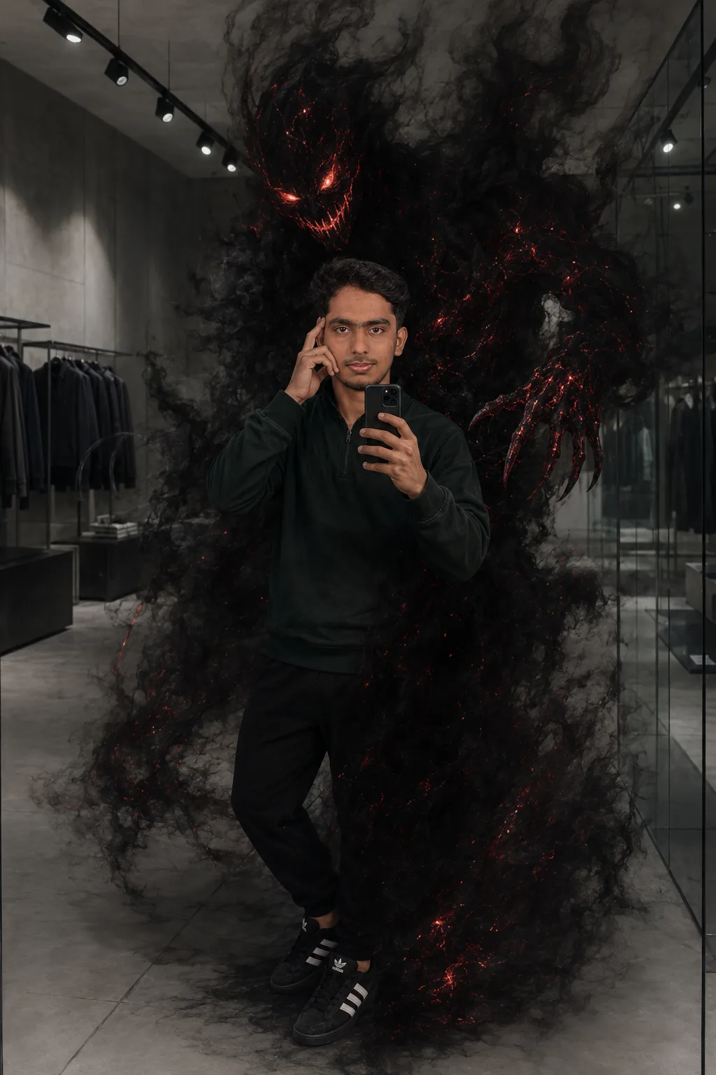 An ultra-realistic photo with a modern dark fantasy concept.