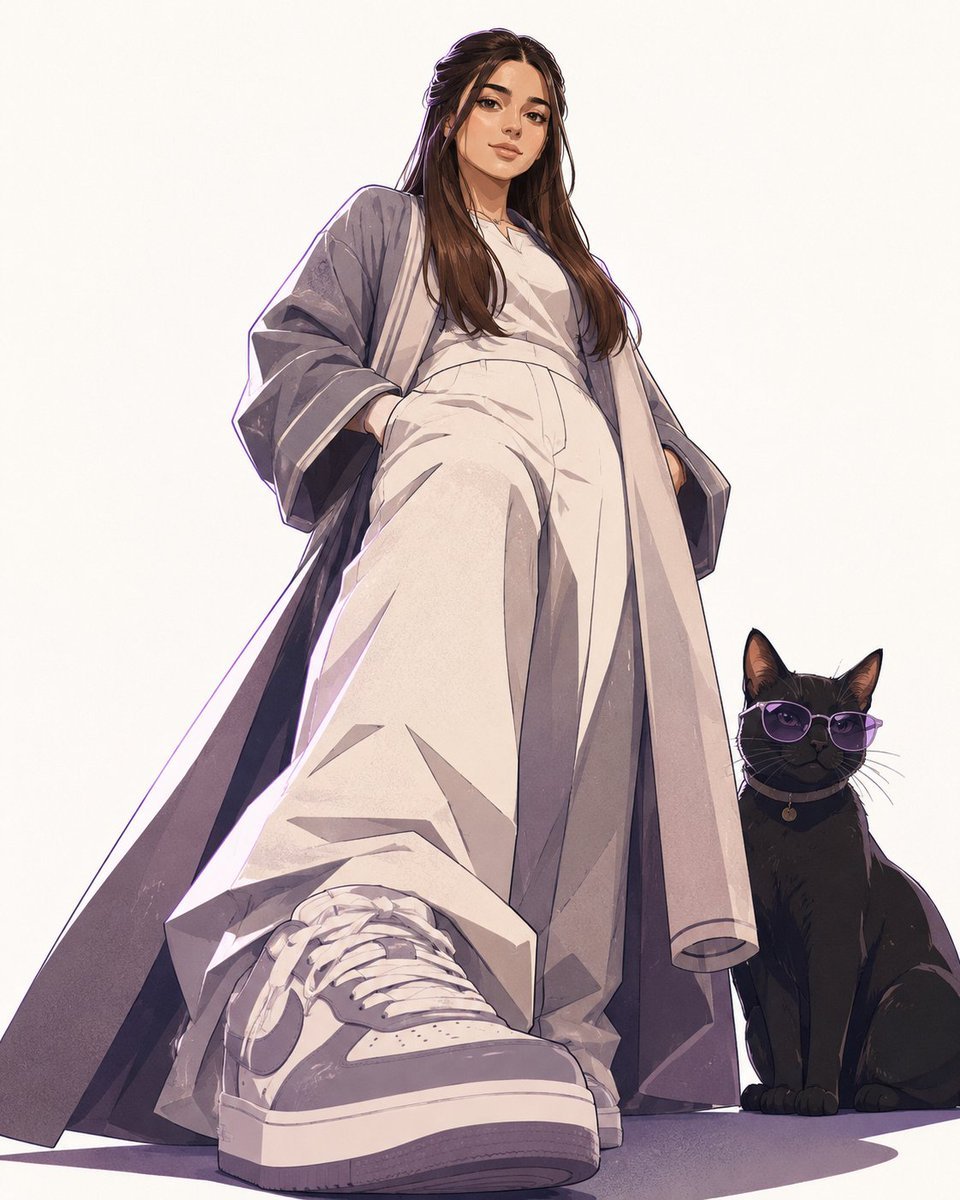 Minimalist Anime Saudi Woman