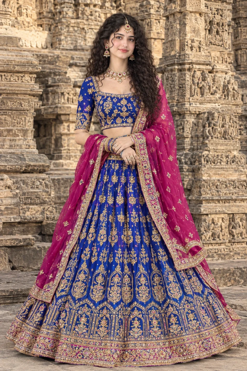 Create an ultra-realistic, high-end Indian royal fashion portrait using my uploaded photo as the ONLY and PRIMARY identity reference.