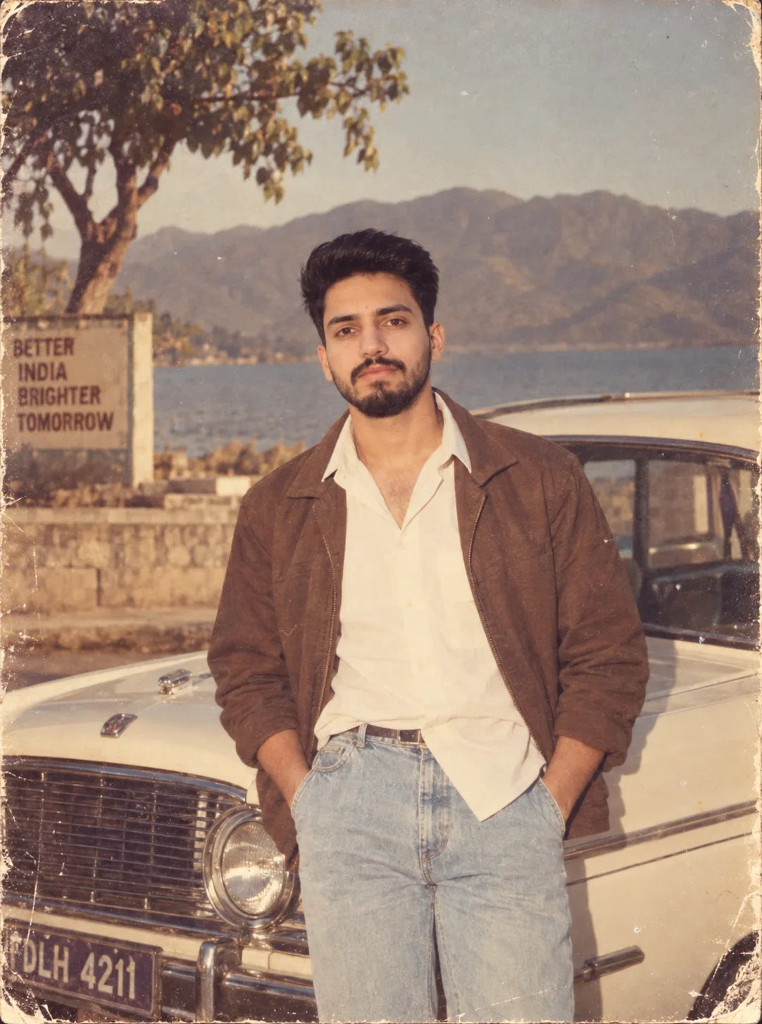 Transform the uploaded photo into an authentic 1980s cinematic portrait.