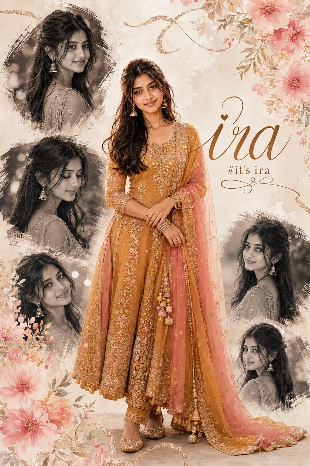 Festive Fashion Aesthetic: Traditional Gold Embroidered Anarkali