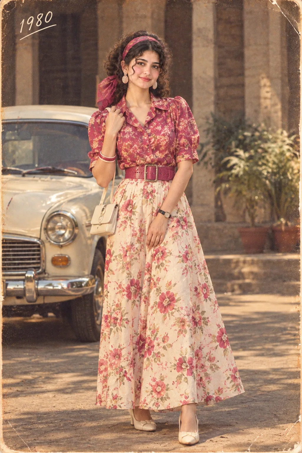 Create an ultra-photorealistic cinematic 1980s Indian vintage portrait of ME, using my uploaded personal photograph as the PRIMARY IDENTITY