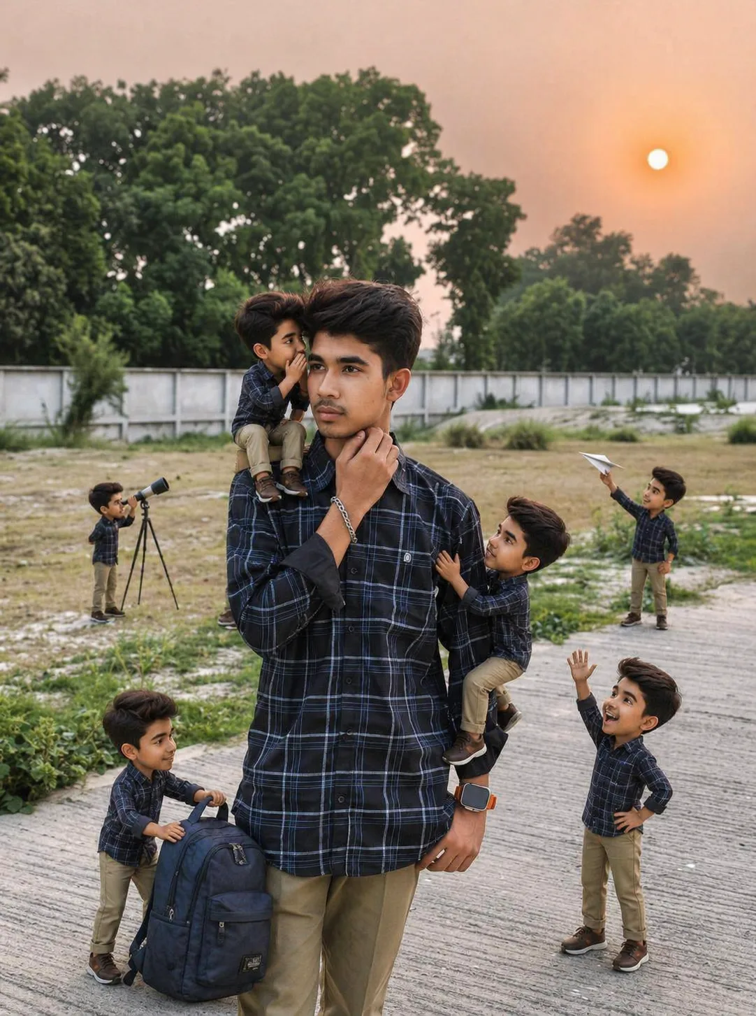 Turn this photo into a magical “Mini Me” world where tiny animated versions of yourself come to life around you.
