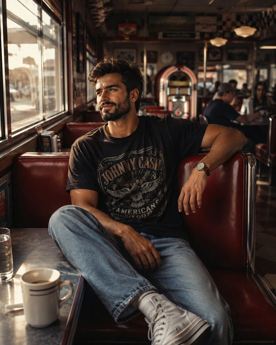 Cinematic Retro Diner Portrait