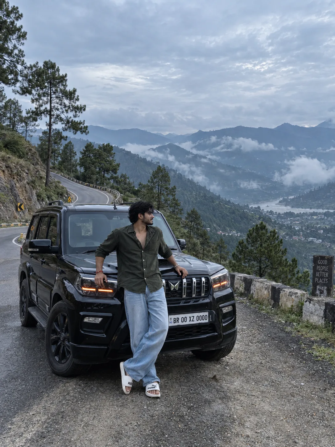 PHOTOREALISTIC FULL-BODY PORTRAIT OF A YOUNG INDIAN MAN IN HIS MID-20S, SHORT BEARD, MEDIUM-LENGTH WET-LOOK BLACK HAIR SLICKED BACK,