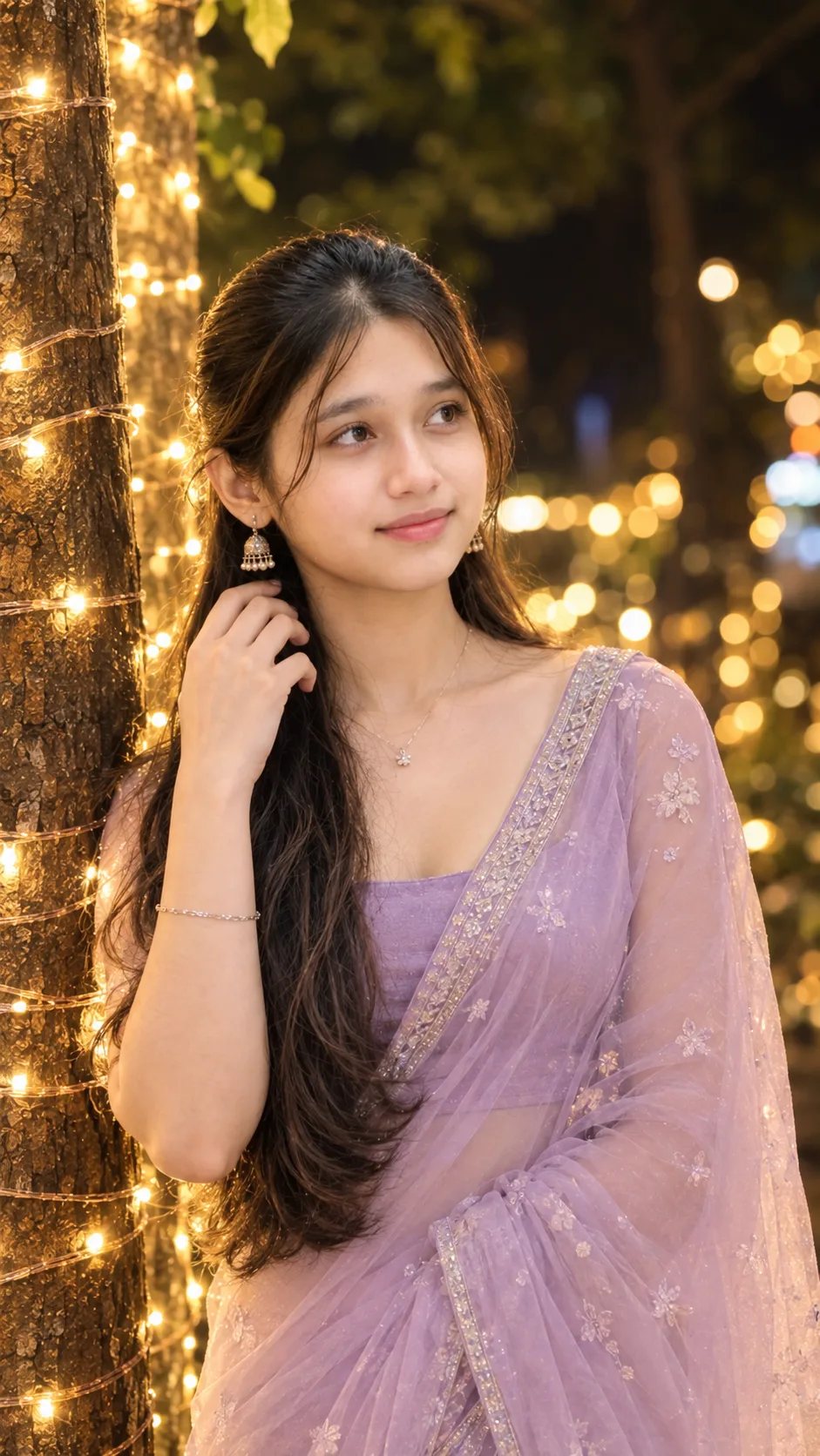 Ultra realistic beautiful young Indian girl, perfect face lock from reference, identical face, soft features, elegant expression.