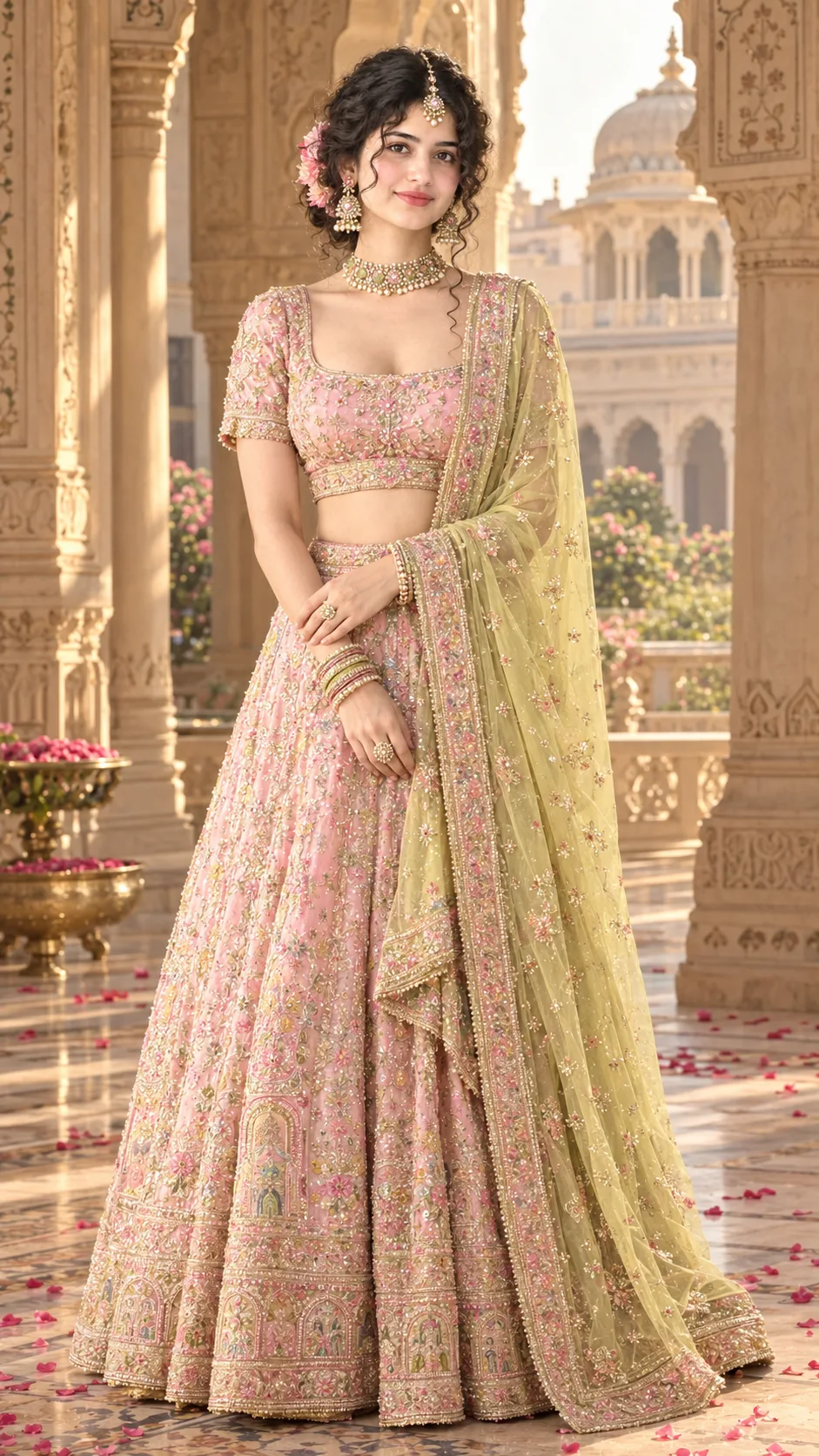 👑 Royal Bloom — A Palace Couture Portrait 🌸