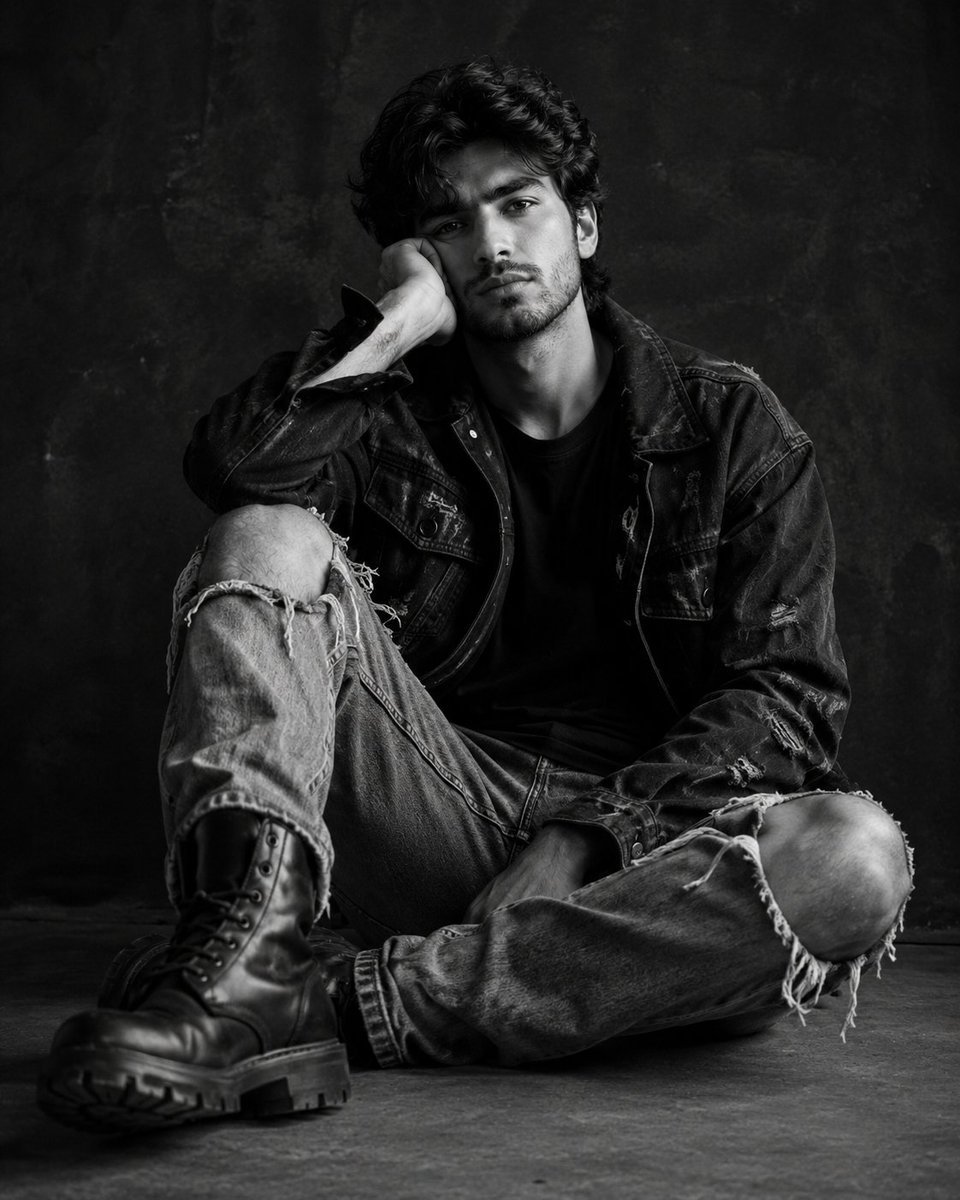 Cinematic B&W Male Portrait